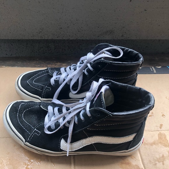 Vans Off The Wall 721454  Unisex’s Black Suede Hi High Top Black Shoes SZ M6,W8 - Picture 5 of 12